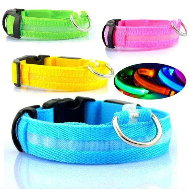 Adjustable LED Dog Collar with Blinking Flashing Light for Enhanced Pet Safety and Waterproof Design