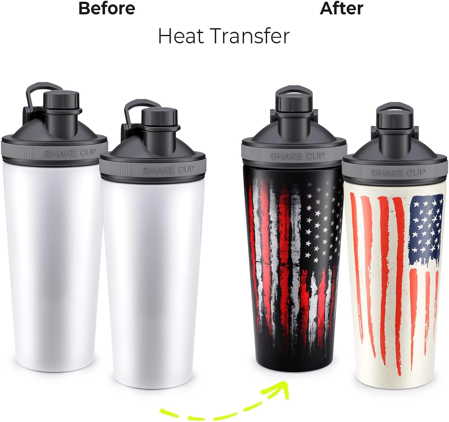 27Oz 750Ml Sublimation Shaker Bottle - White Heat Transfer Blanks Gym Shakers with Individual Box - Sublimation Blank Products (GB27-101)