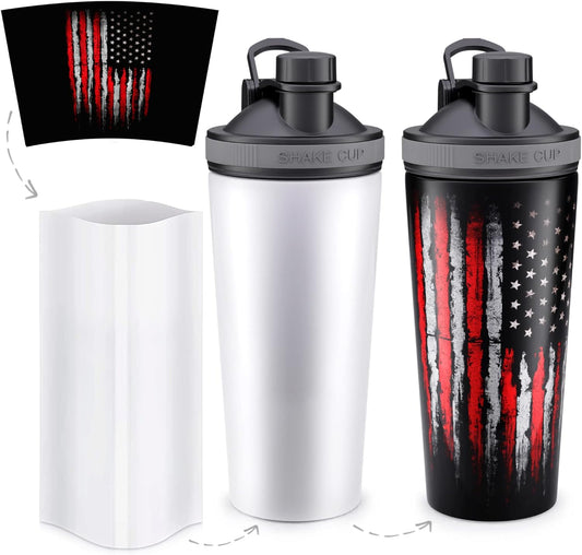 27Oz 750Ml Sublimation Shaker Bottle - White Heat Transfer Blanks Gym Shakers with Individual Box - Sublimation Blank Products (GB27-101)