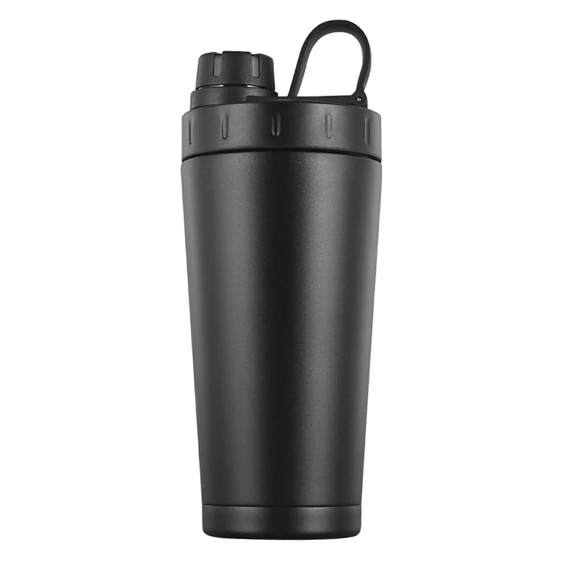 Protein Shaker Thermos Cup Stainless Steel Water Bottle Outdoor Gym Training Drink Powder Milk Mixer Travel Portable 500ML