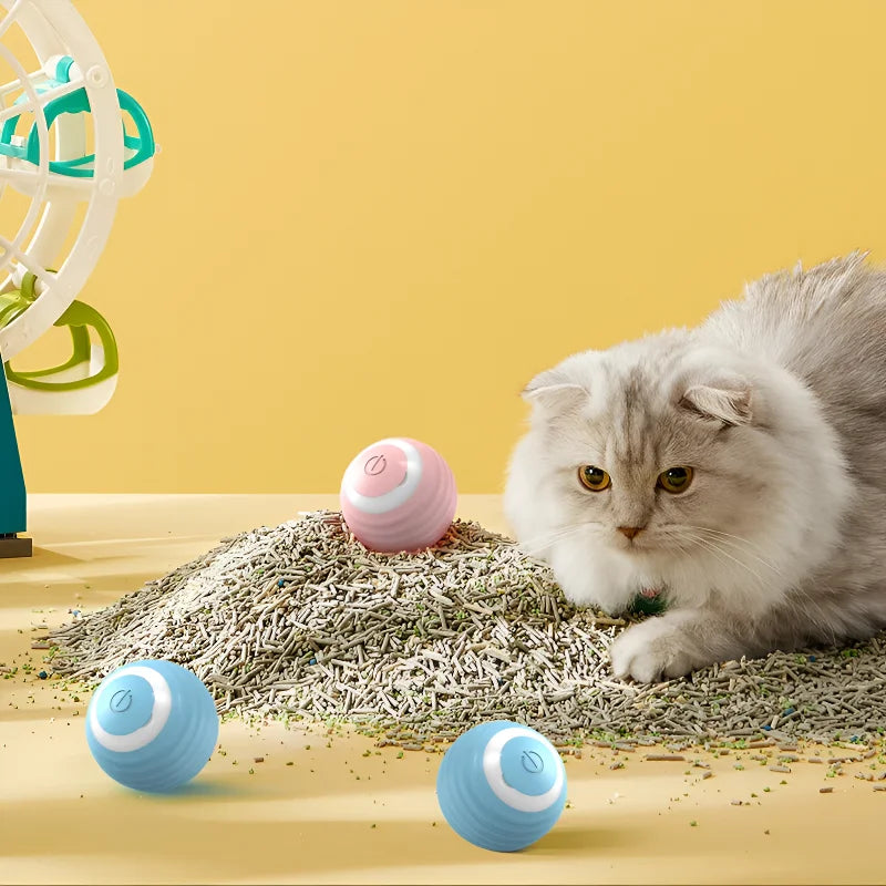 Interactive Electronic Cat Toy: Automatic Rolling Ball for Indoor Play