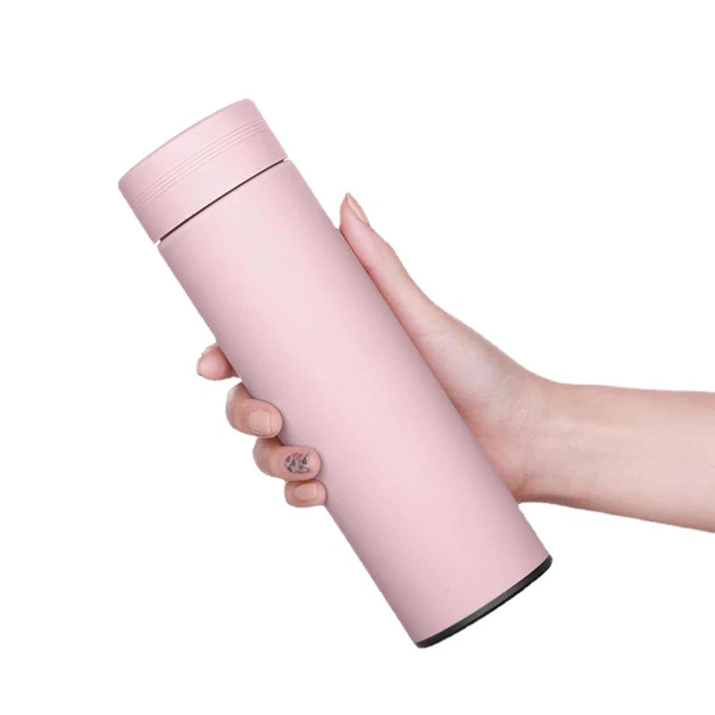 "500ml Stainless Steel Smart Water Bottle with Temperature Display, Leakproof Vacuum Flask - Ideal Christmas Gift"