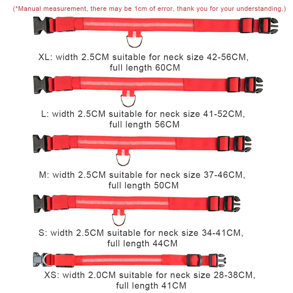 Adjustable LED Dog Collar with Blinking Flashing Light for Enhanced Pet Safety and Waterproof Design