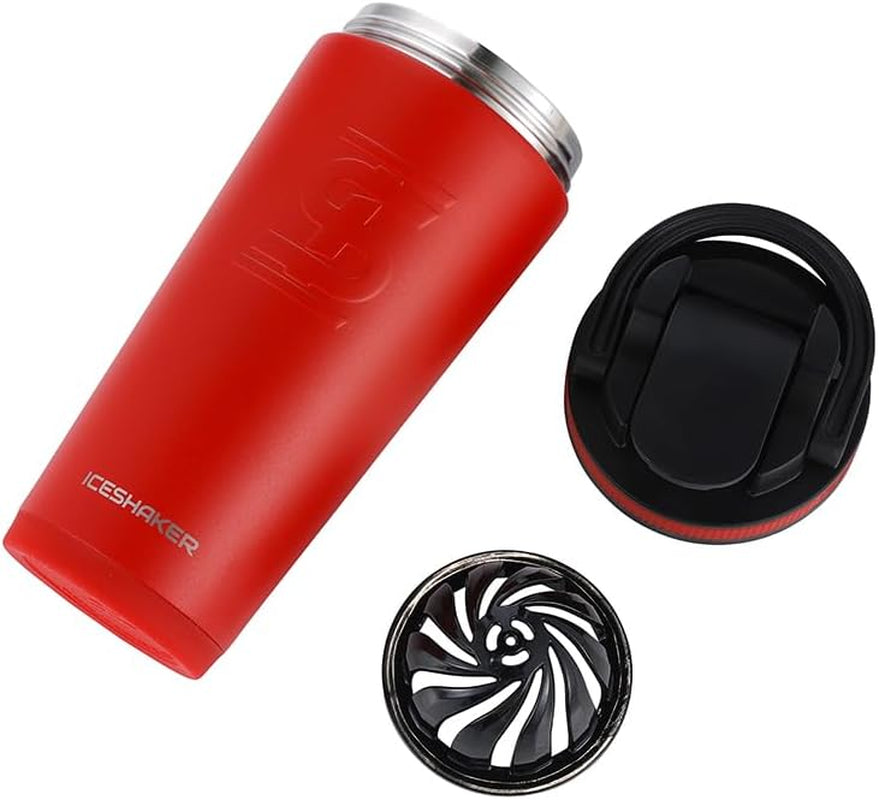 26 Oz Shaker Bottle, Stainless Steel Water Bottle and Protein Shaker, as Seen on Shark Tank, Reusable Stainless Steel Water Bottle, Gym Water Bottle, Red