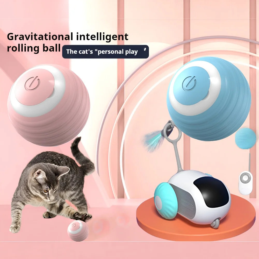 Interactive Electronic Cat Toy: Automatic Rolling Ball for Indoor Play