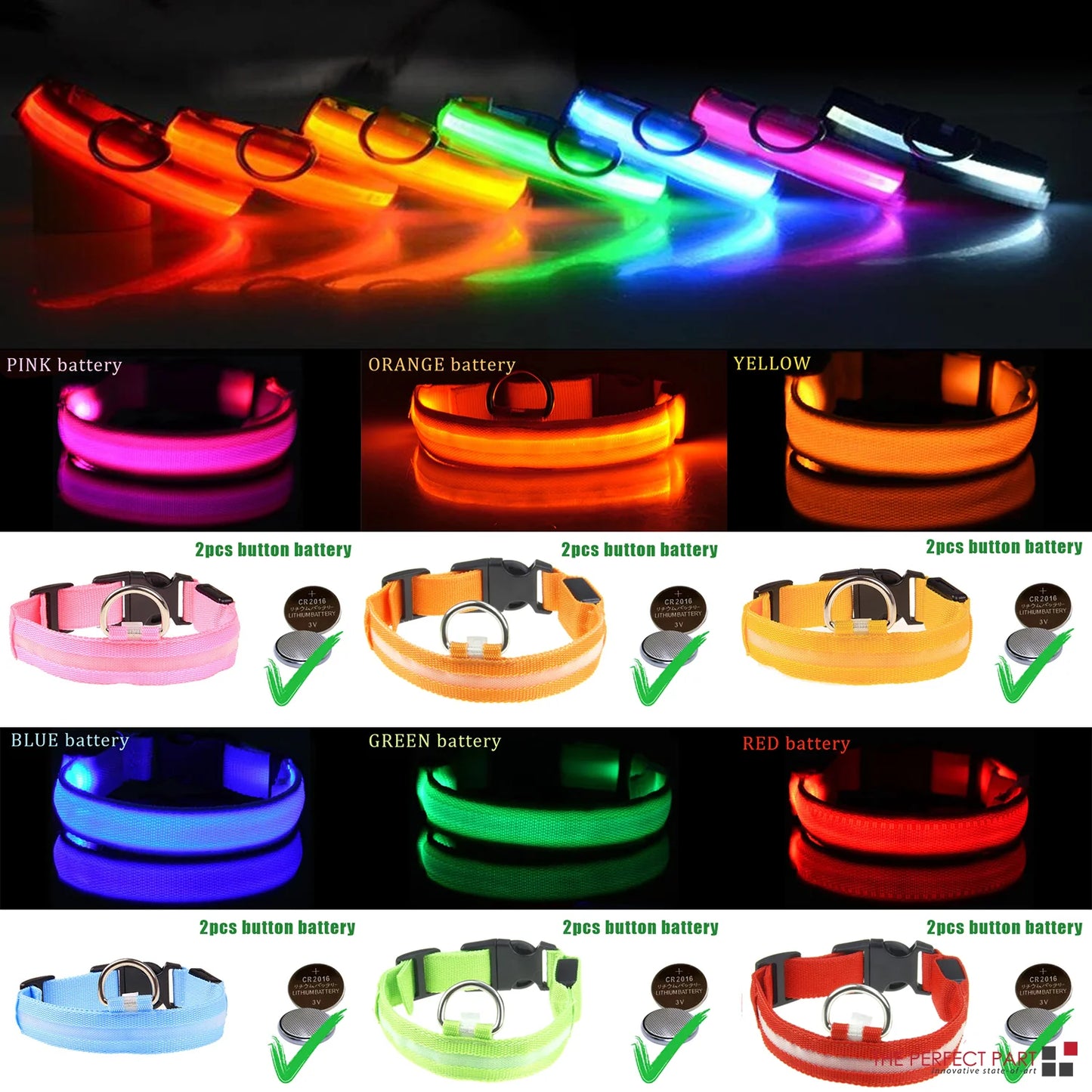 Adjustable LED Dog Collar with Blinking Flashing Light for Enhanced Pet Safety and Waterproof Design