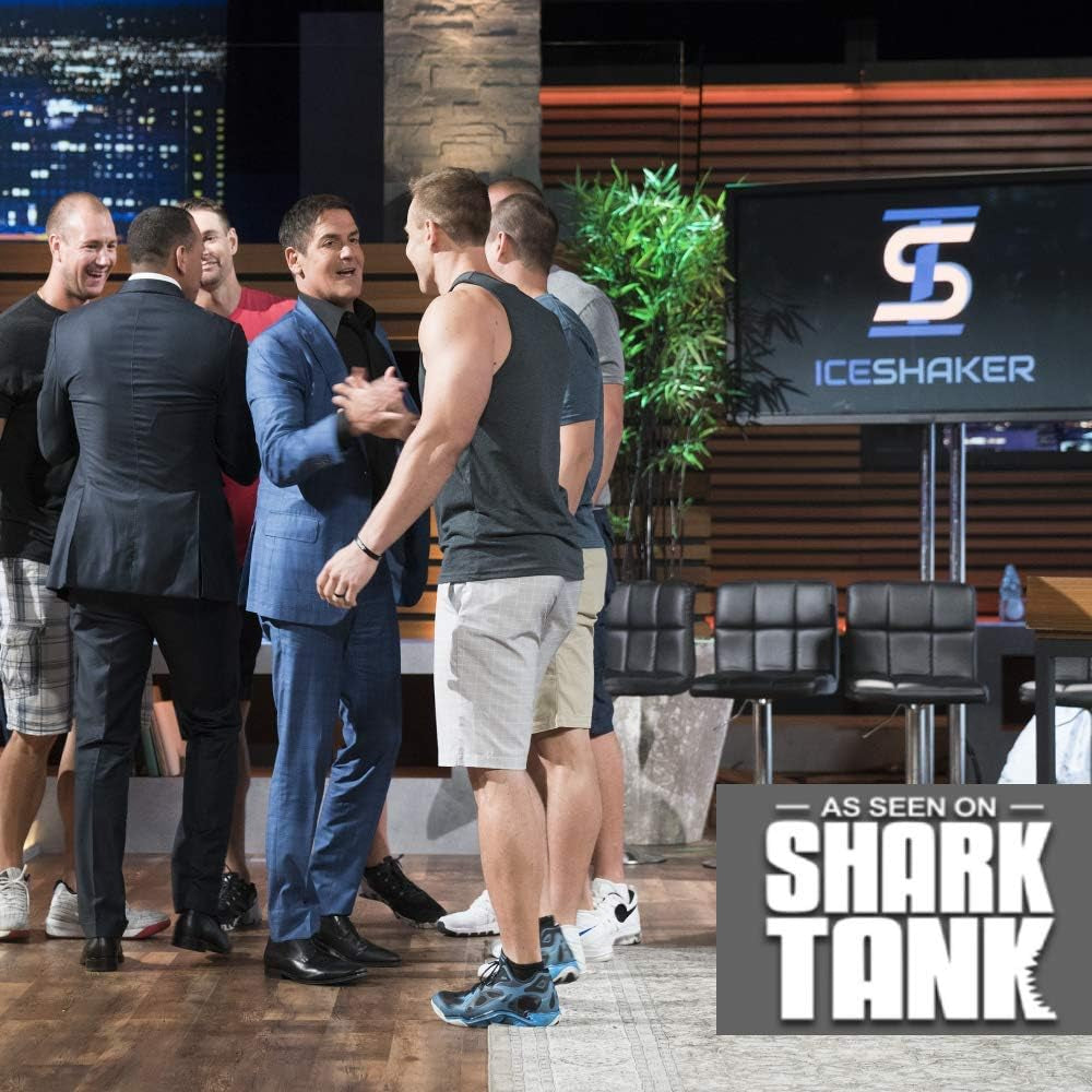 26 Oz Shaker Bottle, Stainless Steel Water Bottle and Protein Shaker, as Seen on Shark Tank, Reusable Stainless Steel Water Bottle, Gym Water Bottle, Navy and Mint