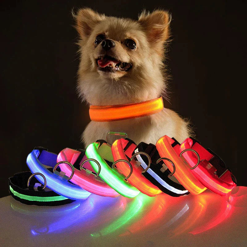 Adjustable LED Dog Collar with Blinking Flashing Light for Enhanced Pet Safety and Waterproof Design