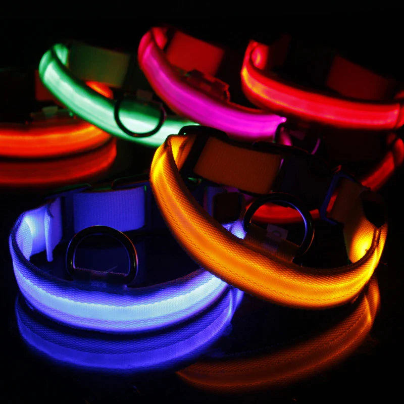 Adjustable LED Dog Collar with Blinking Flashing Light for Enhanced Pet Safety and Waterproof Design