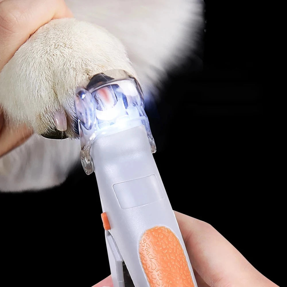 Pet Nail Clippers with Magnifying Function and LED Light Effective Pet Nail Trimming Cat and Dog Foot Cleaning and Care Tools